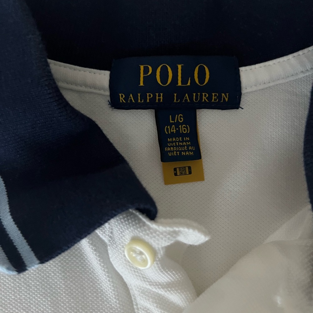 Polo by Ralph Lauren Navy and White Polo Shirt - Picture 3 of 3